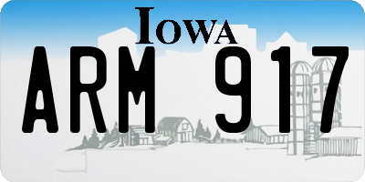 IA license plate ARM917