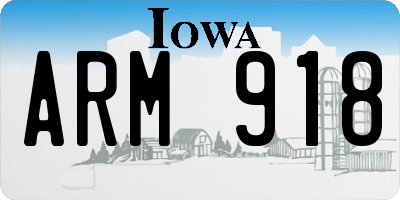 IA license plate ARM918