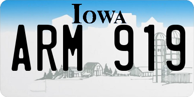 IA license plate ARM919