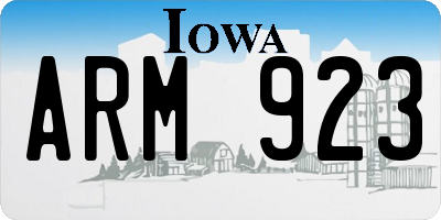 IA license plate ARM923