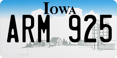 IA license plate ARM925
