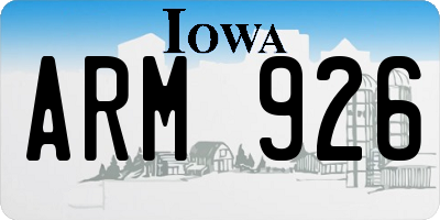IA license plate ARM926
