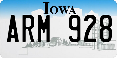 IA license plate ARM928