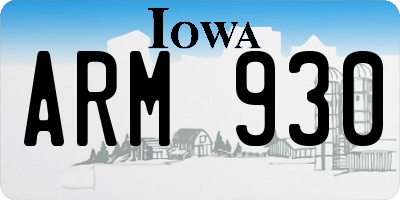 IA license plate ARM930