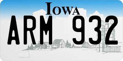 IA license plate ARM932