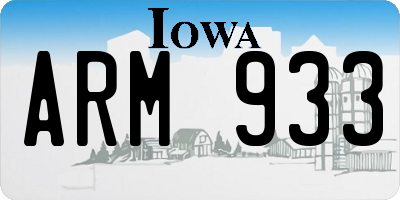 IA license plate ARM933