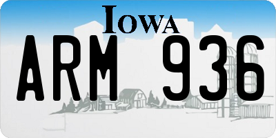 IA license plate ARM936