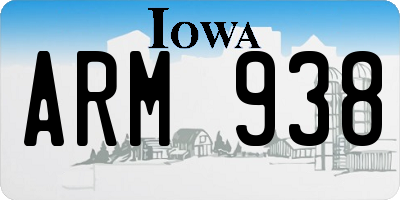 IA license plate ARM938