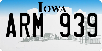 IA license plate ARM939