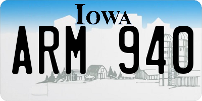 IA license plate ARM940