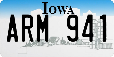 IA license plate ARM941