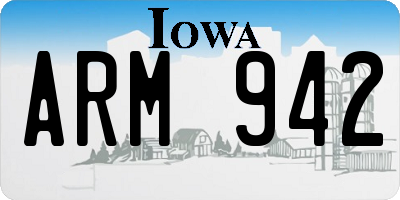 IA license plate ARM942