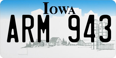 IA license plate ARM943