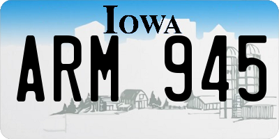 IA license plate ARM945