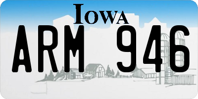 IA license plate ARM946