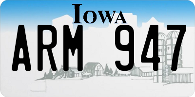 IA license plate ARM947