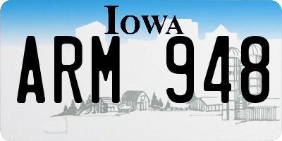 IA license plate ARM948