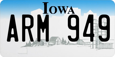IA license plate ARM949