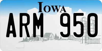 IA license plate ARM950