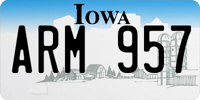 IA license plate ARM957