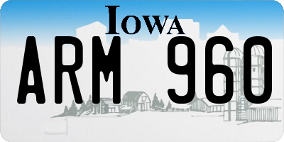 IA license plate ARM960