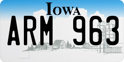 IA license plate ARM963