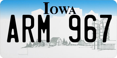 IA license plate ARM967