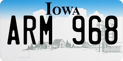 IA license plate ARM968