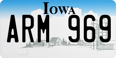 IA license plate ARM969
