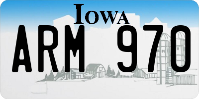 IA license plate ARM970