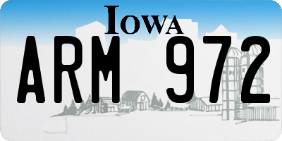 IA license plate ARM972