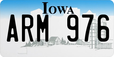 IA license plate ARM976