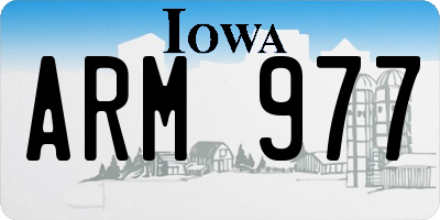 IA license plate ARM977