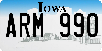 IA license plate ARM990