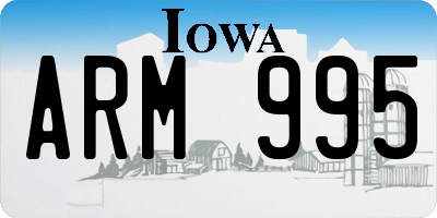 IA license plate ARM995