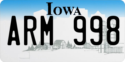 IA license plate ARM998