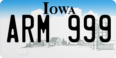 IA license plate ARM999