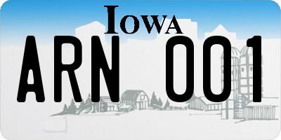 IA license plate ARN001