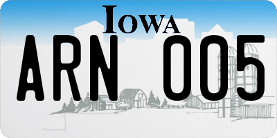 IA license plate ARN005