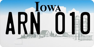 IA license plate ARN010