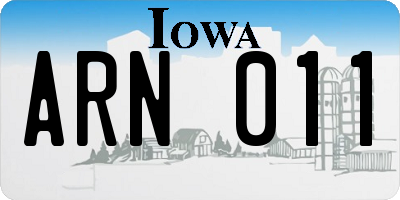 IA license plate ARN011
