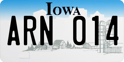 IA license plate ARN014