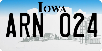 IA license plate ARN024