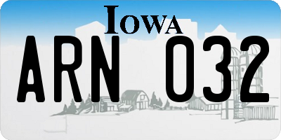 IA license plate ARN032