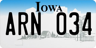 IA license plate ARN034