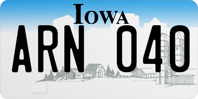IA license plate ARN040