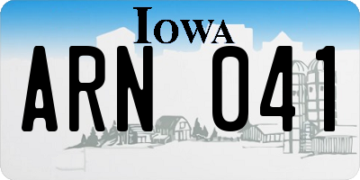IA license plate ARN041