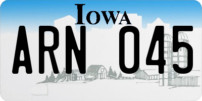 IA license plate ARN045