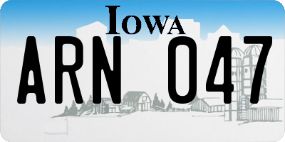 IA license plate ARN047