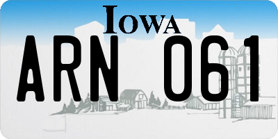 IA license plate ARN061